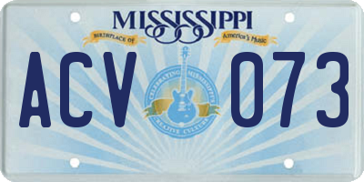 MS license plate ACV073