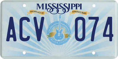 MS license plate ACV074