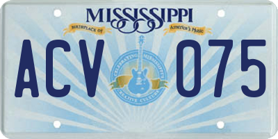 MS license plate ACV075