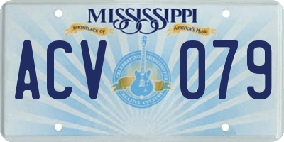 MS license plate ACV079