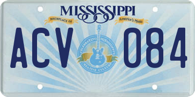 MS license plate ACV084