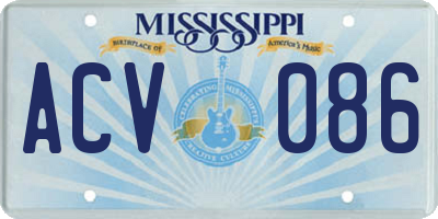 MS license plate ACV086
