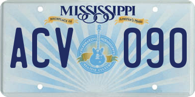 MS license plate ACV090
