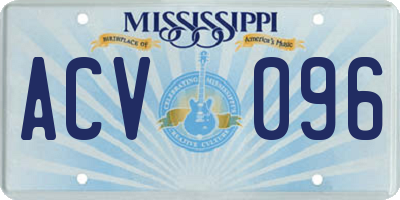MS license plate ACV096