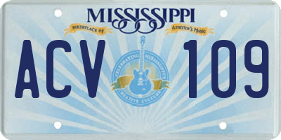 MS license plate ACV109