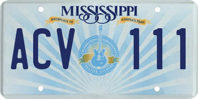 MS license plate ACV111