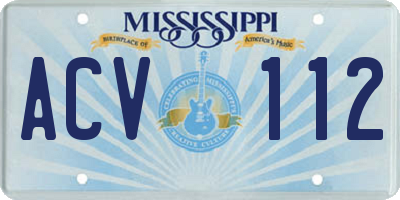 MS license plate ACV112