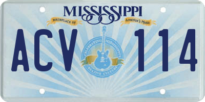 MS license plate ACV114