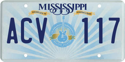 MS license plate ACV117