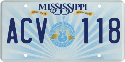 MS license plate ACV118
