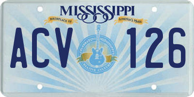 MS license plate ACV126