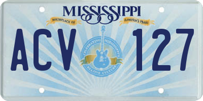 MS license plate ACV127