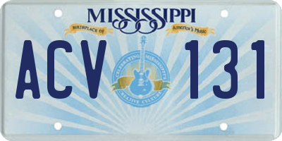 MS license plate ACV131