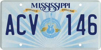 MS license plate ACV146