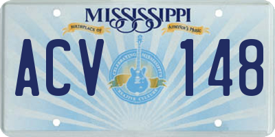 MS license plate ACV148
