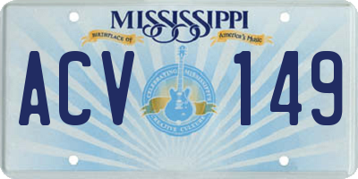 MS license plate ACV149
