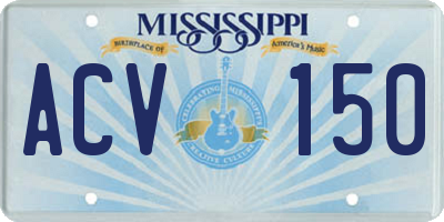 MS license plate ACV150