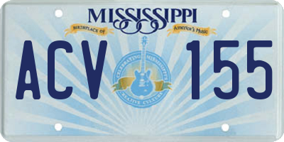 MS license plate ACV155