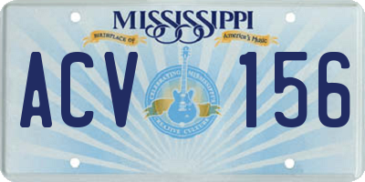 MS license plate ACV156