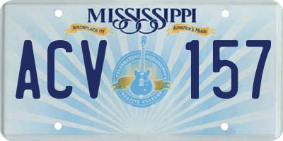 MS license plate ACV157