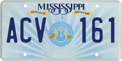 MS license plate ACV161