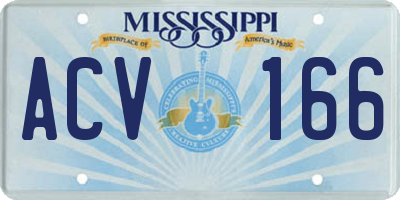 MS license plate ACV166