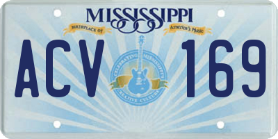 MS license plate ACV169