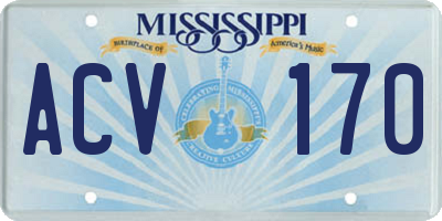 MS license plate ACV170