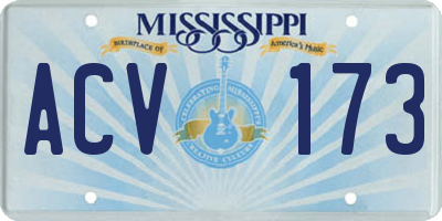 MS license plate ACV173