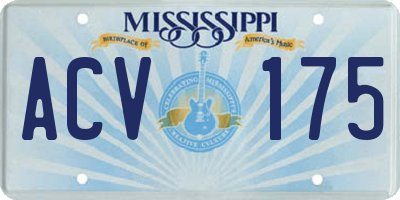MS license plate ACV175