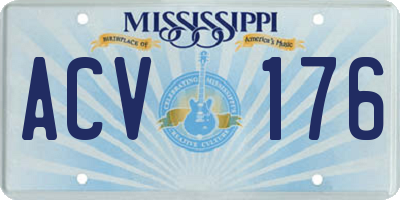 MS license plate ACV176