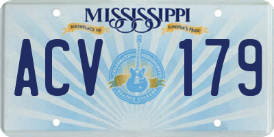 MS license plate ACV179
