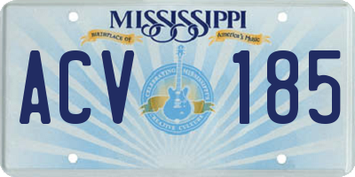MS license plate ACV185