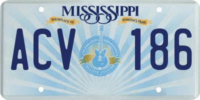 MS license plate ACV186