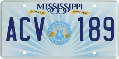 MS license plate ACV189