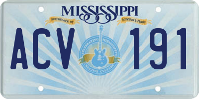 MS license plate ACV191