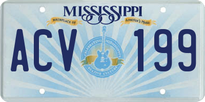MS license plate ACV199