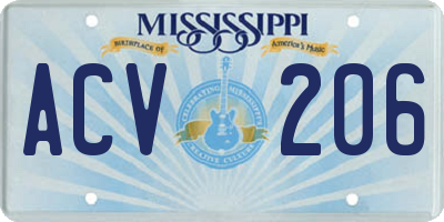MS license plate ACV206
