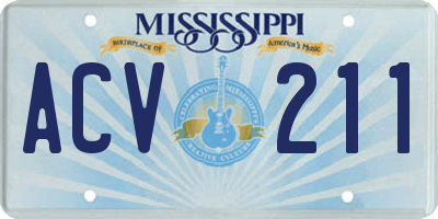 MS license plate ACV211