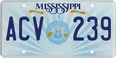 MS license plate ACV239