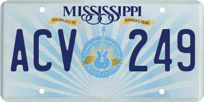 MS license plate ACV249