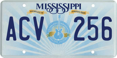 MS license plate ACV256