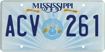 MS license plate ACV261