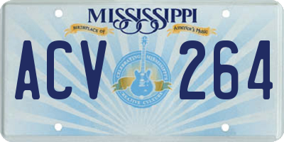 MS license plate ACV264