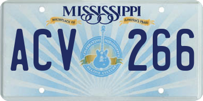 MS license plate ACV266
