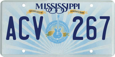 MS license plate ACV267