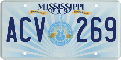 MS license plate ACV269