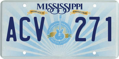 MS license plate ACV271