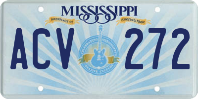 MS license plate ACV272