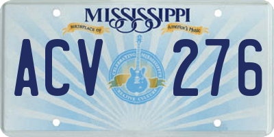 MS license plate ACV276